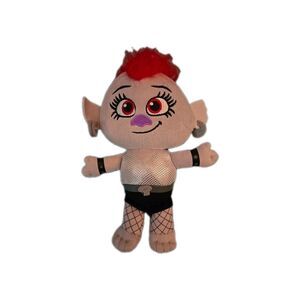 Trolls World Tour 8 Inch Small Plush Barb Doll With Pink Mohawk Style Hair Toy